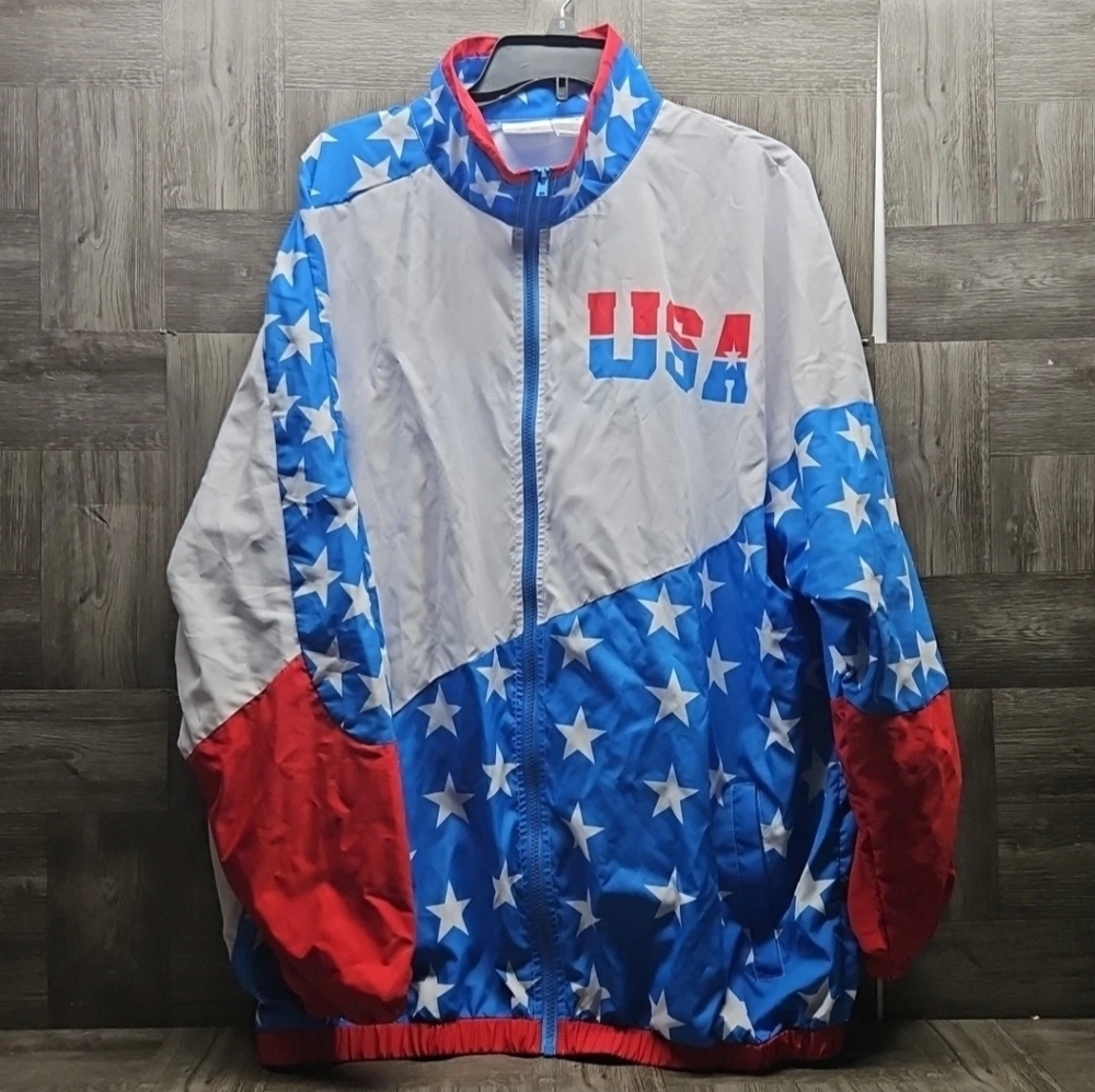 Funny Guy Creation USA 90s Windbreaker 100% Nylon Track Jacket